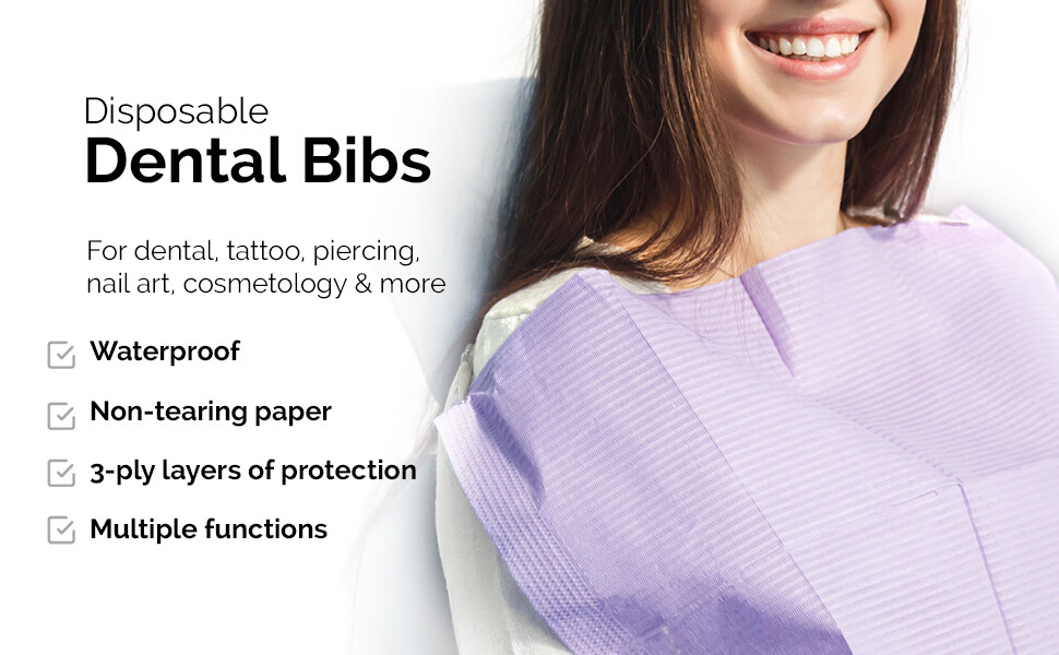 2000PCS Disposable Dental Bibs 3-Ply Tattoo Towel 13″x18″ Waterproof Medical