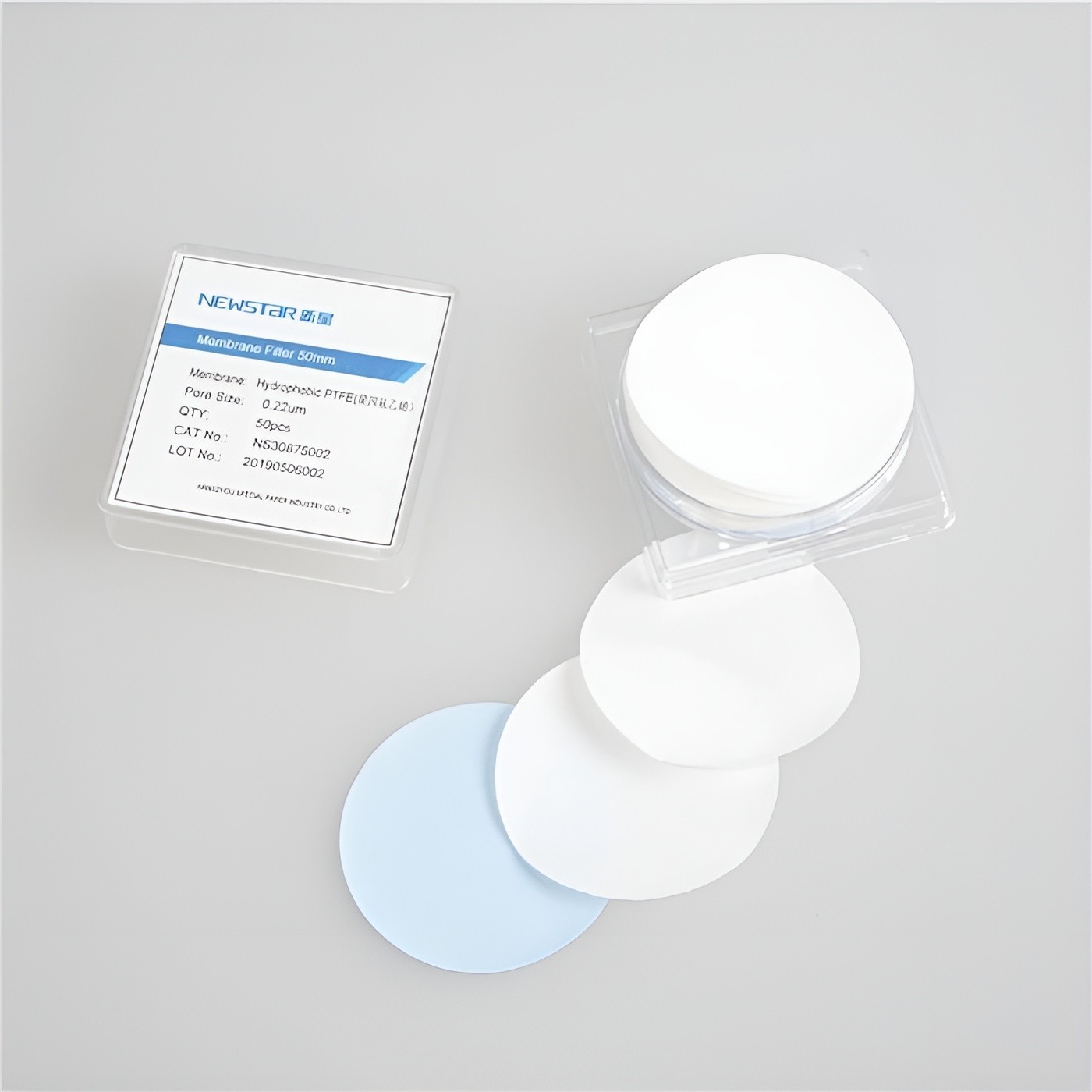 50pcs Hydrophobic PTFE 25/47/50/90mm Membrane Filter 0.22um/0.45um