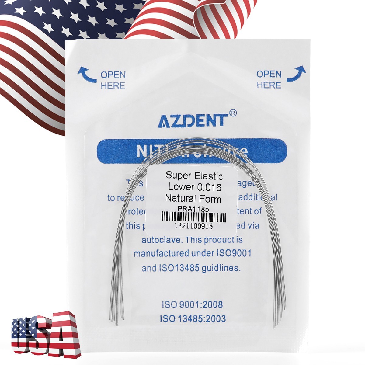 Azdent Dental Ortodoncia Alambres Redondo De Acero Forma Inoxidable Arco Natural