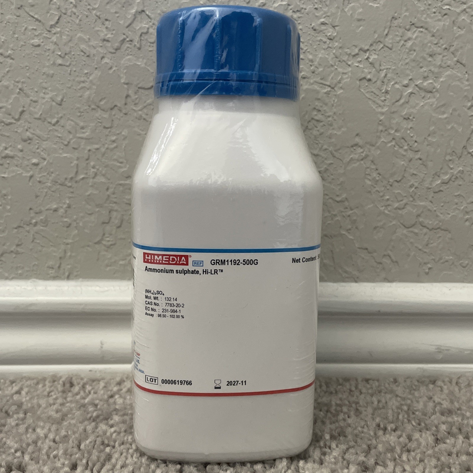 HiMedia GRM1192-500G Ammonium Sulphate Hi-LR 500g GRM1192 Exp:05/2028 Sealed PK.