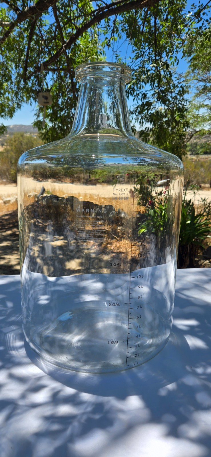 PYREX #1596-5 5G 19L Carboy Solution Chem Bottle Tooled Neck 5 Gallon England B