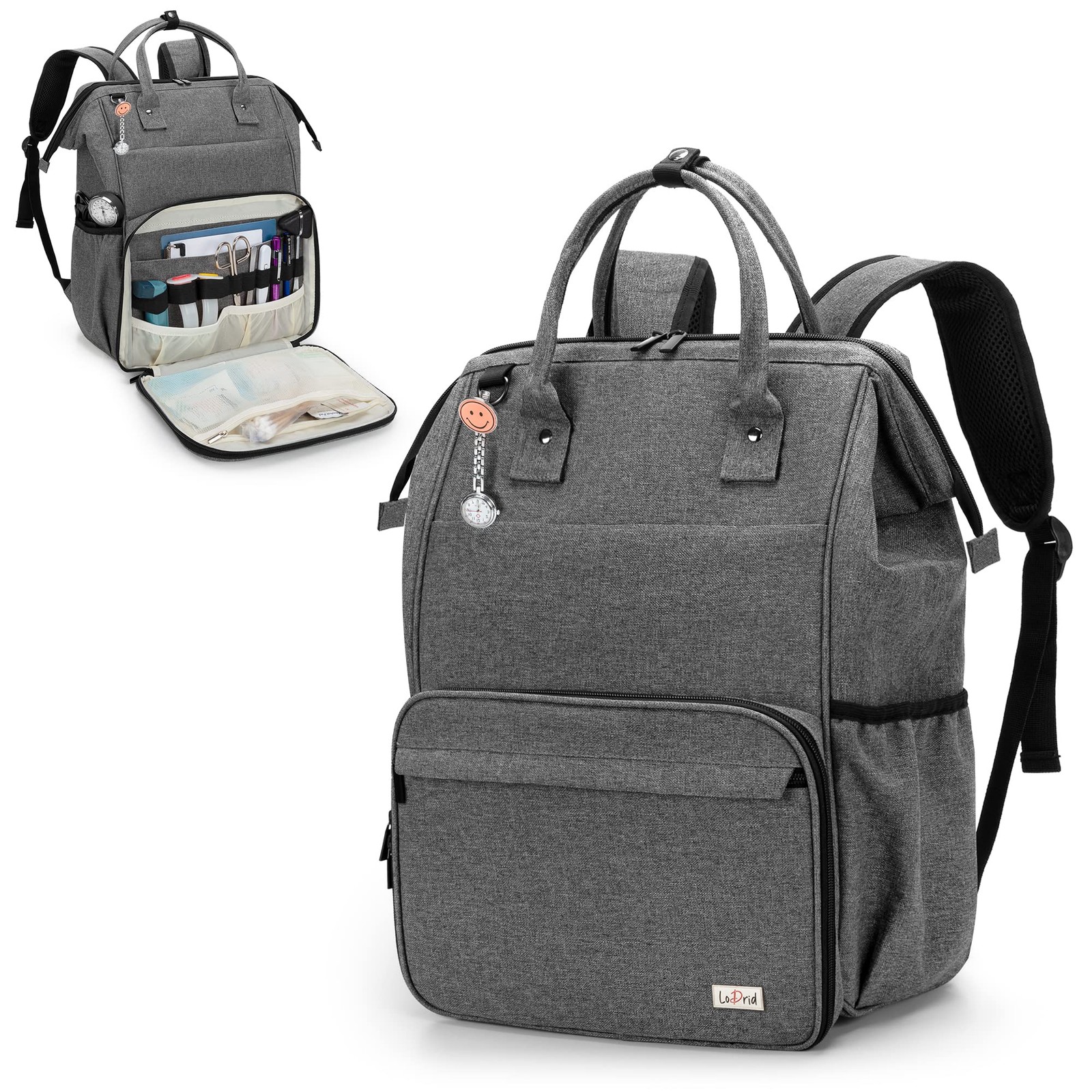 Lodrid Nurse Bag Heavy Duty Nurse Work Backpack For Men Nurse Storage Backpack