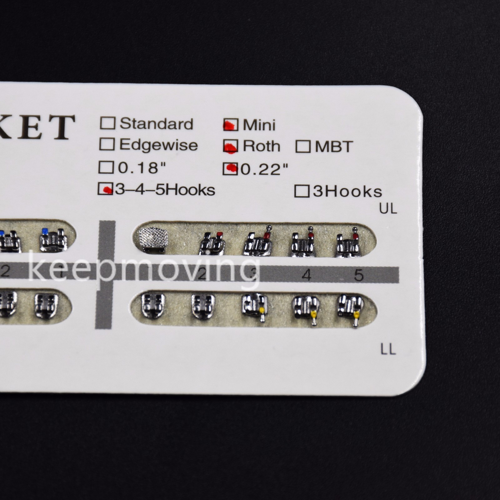 Dental Orthodontic Bracket Roth/MBT/Edgewise 018/022 no/3/345 Hook Standard Mini