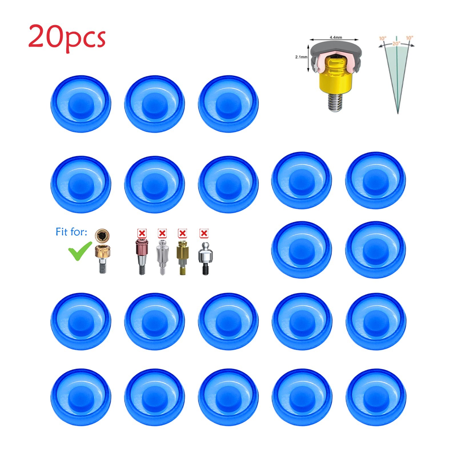 US ZEST Locator Replacement Retention Male Caps Inserts For Dental Overdenture