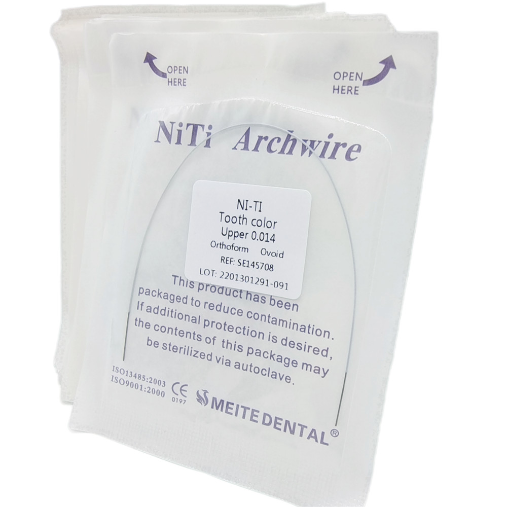 5 Packs Dental Ortho Super Elastic NiTi Round Arch Wires White Color Coated