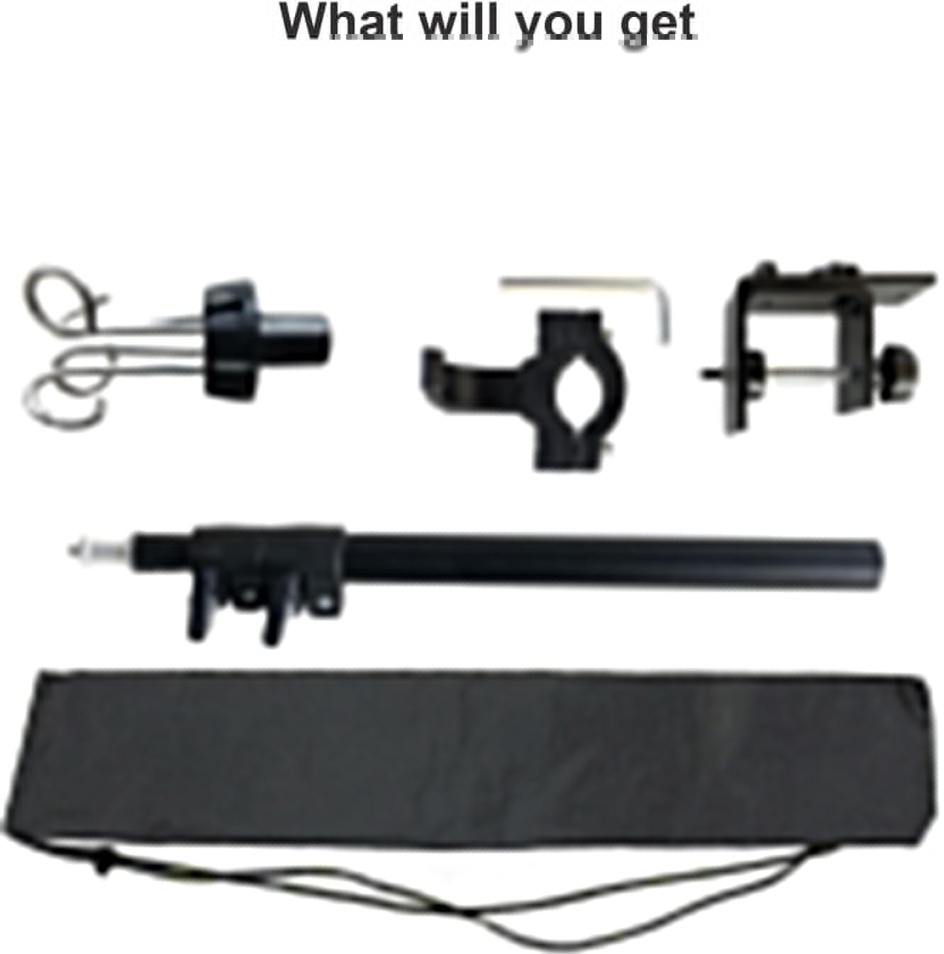 Table IV Pole, Portable Poles for Travel, Foldable Pole Black With Hook