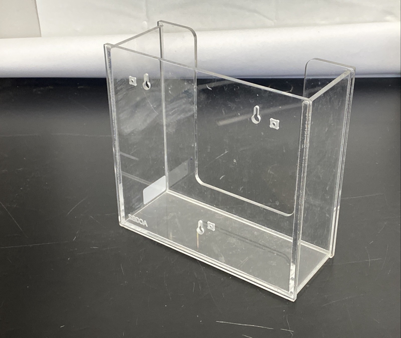 Used POLTEX Acrylic Glove Box Holder Organizer Rack Wall Mount Top Load ACGB2-W