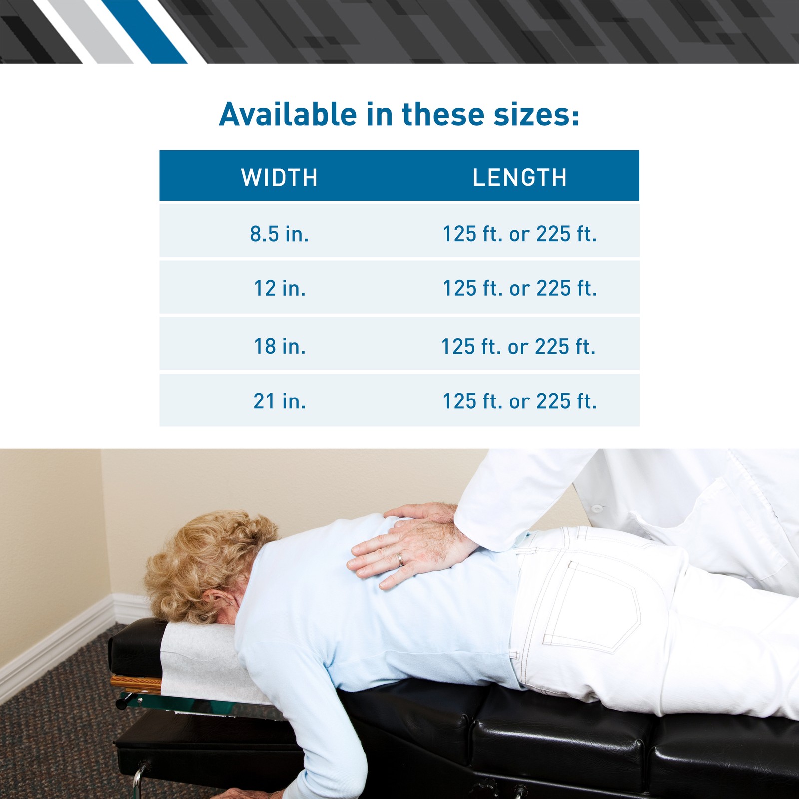 BodyMed Premium Headrest Paper Rolls for Chiropractic Exam Table, Disposable