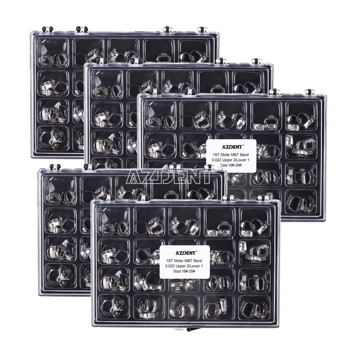 80Pcs AZDENT Dental Orthodontic Bands Buccal Tube 1st Molar MBT.022 U2L1 16#-35#