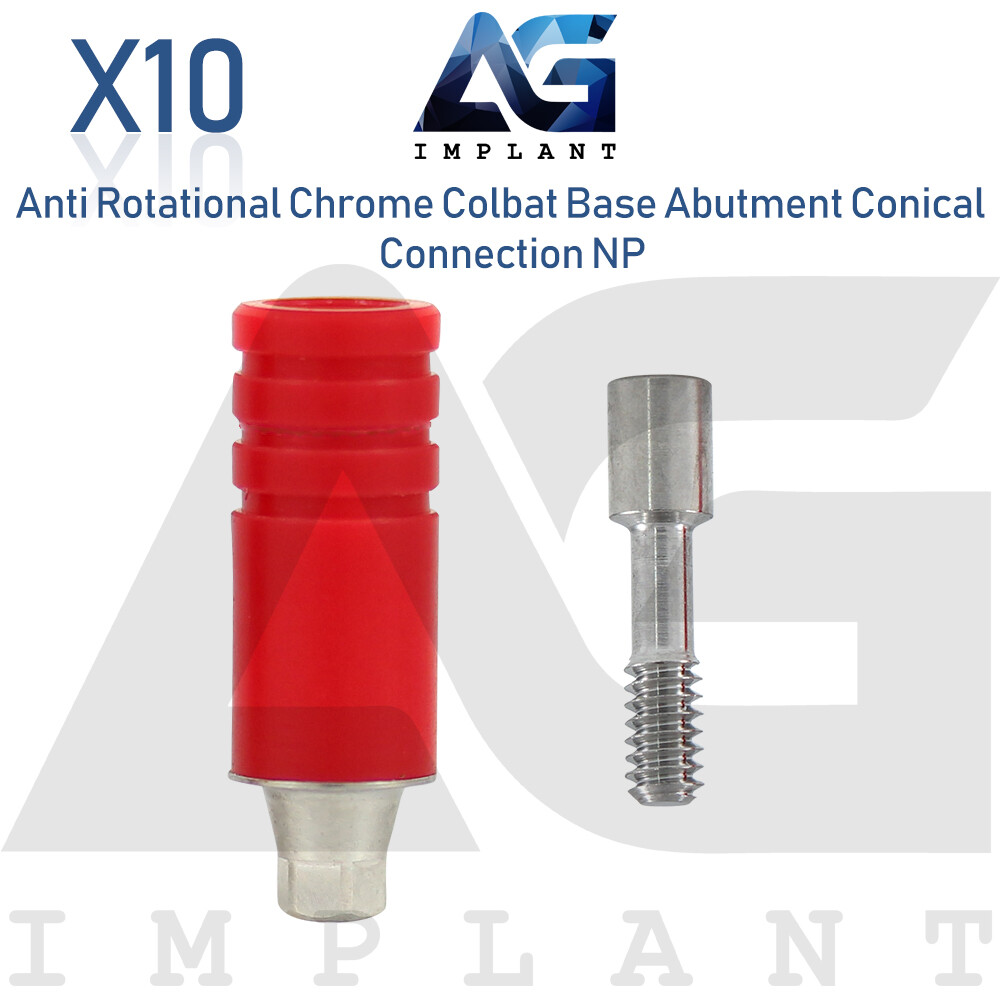 10 Chrome Cobalt Base Anti Rotational NP Conical Connection With Screw 2.25mm