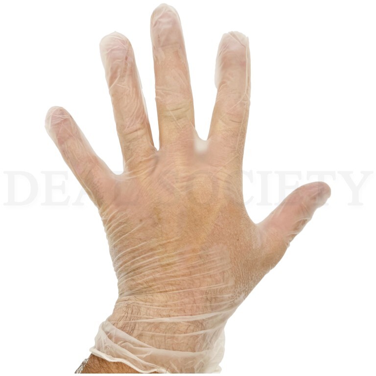 Lot of 6 – Clear Vinyl Powder-Free Large Disposable Gloves – 100 ct Each