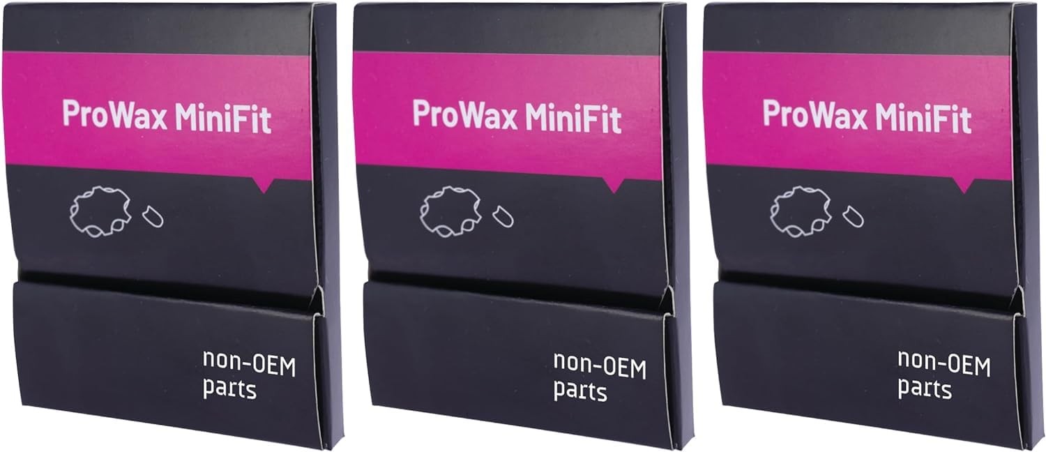 (3 Packs) Genuine Oticon ProWax MiniFit 6 Count (Pack of 3), Black