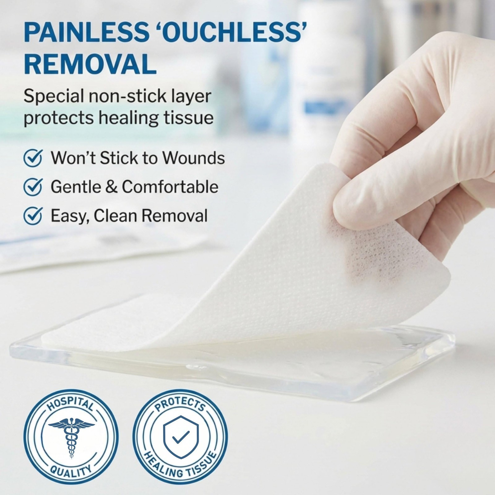 McKesson Non-Adherent Pads for Wounds, 2×3 Inch, 100 Count, White