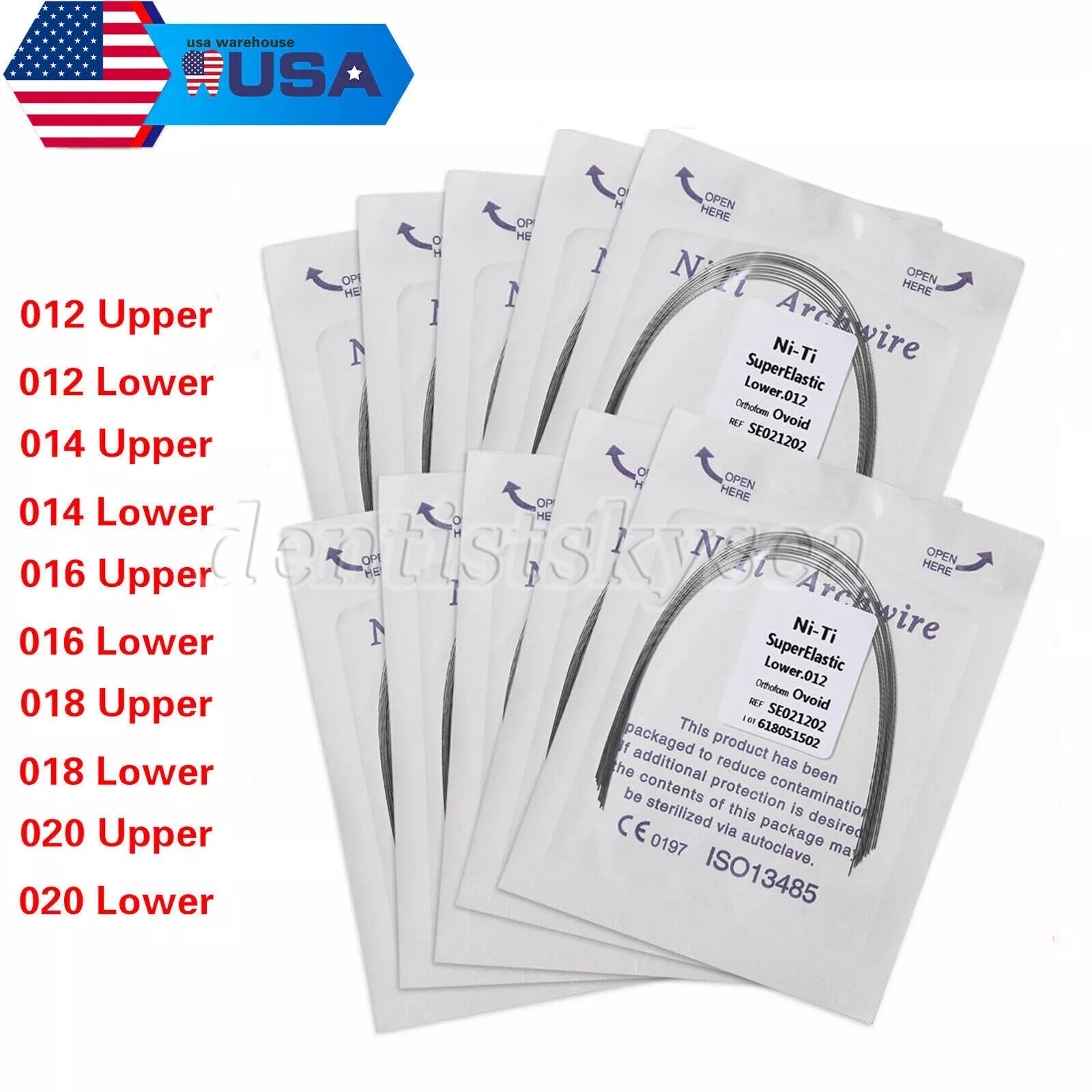 10 packs Arcos de Dental Orto Redondos Niti Arco de Alambre Su Arch Wire LMZ