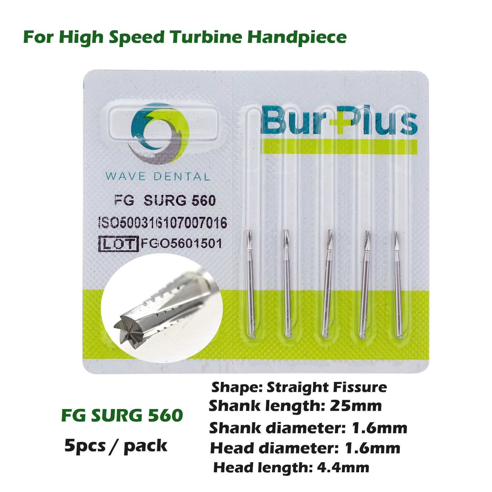 Wave Dental Surgical Long Burs 25mm Carbide Burr 557L 558 556 559 560 High Speed