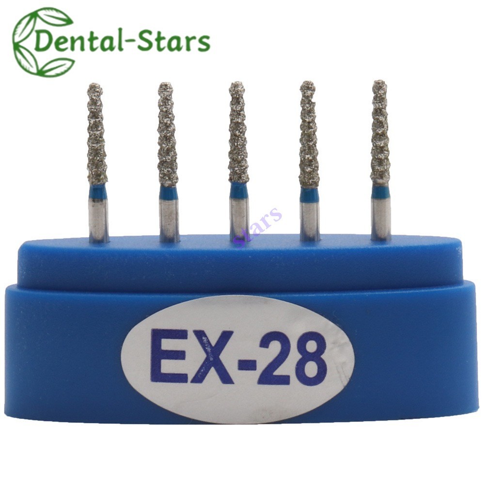 5Pcs/Box Dental FG Diamond Burs 10 Sizes EX 11-EX24 Bur For High Speed Handpiece