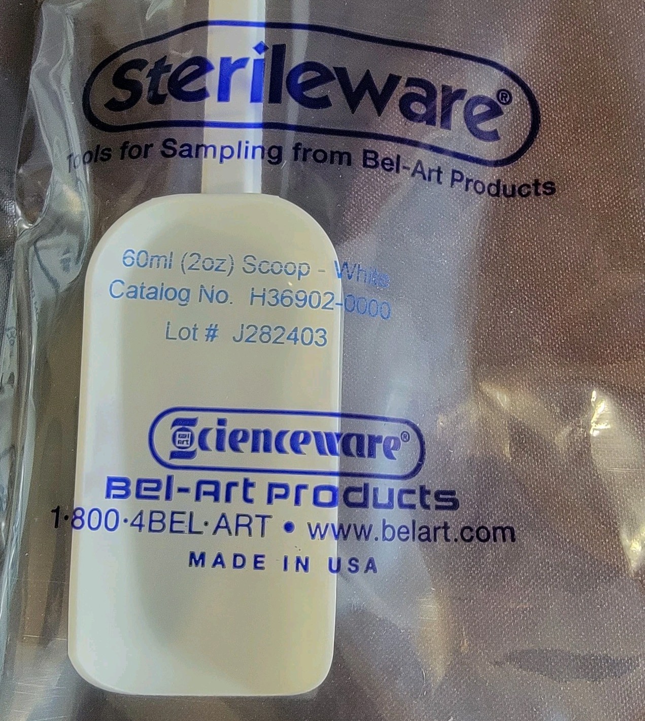 117 Bel-Art Sterileware Sampling Scoops H36902-0000 Scienceware 60ml 2oz