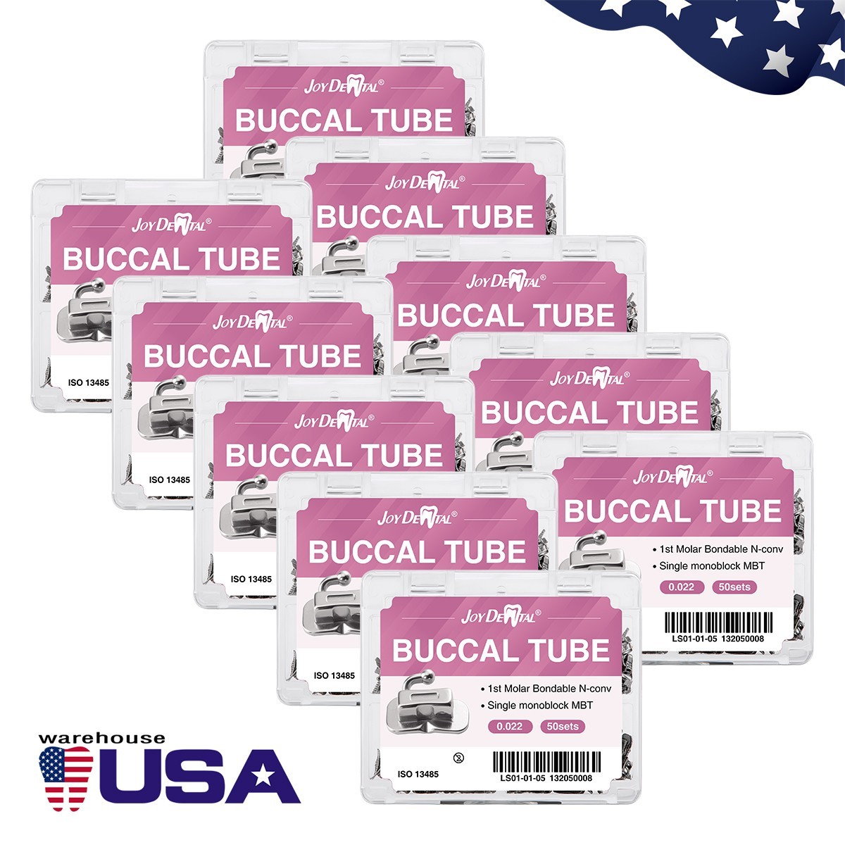 AZDENT Dental Orthodontic Buccal Tubes 1st 2nd Molar Tube Roth MBT 022 Bondable