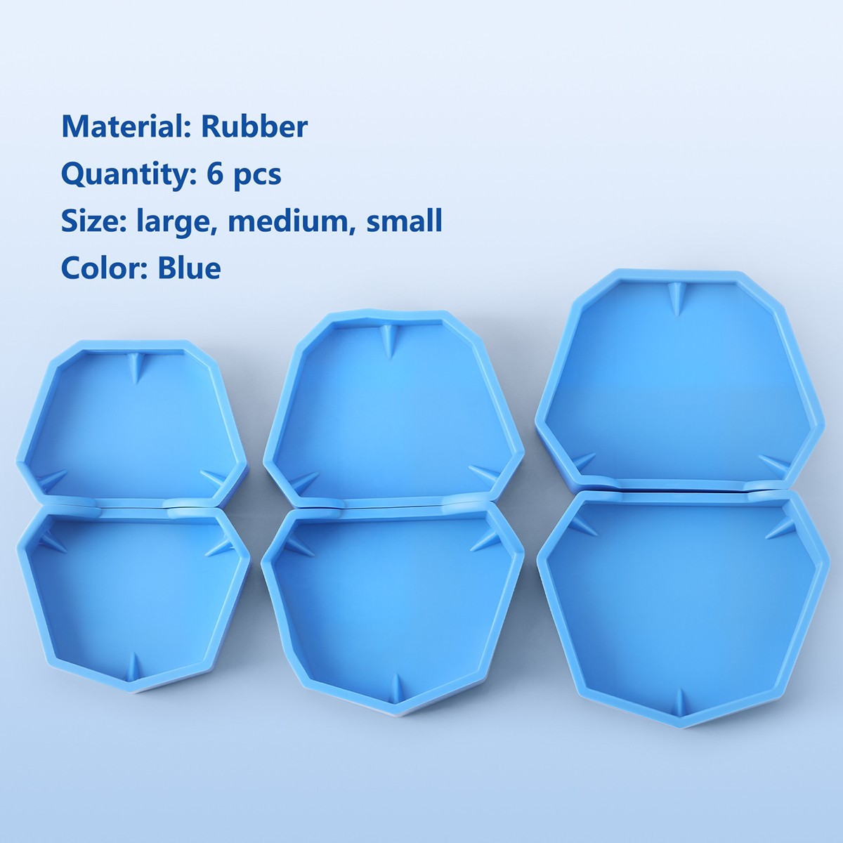 Dental Lab Model Base Former Molds for Stone Tray Loading S, M, L 6pcs/Kit