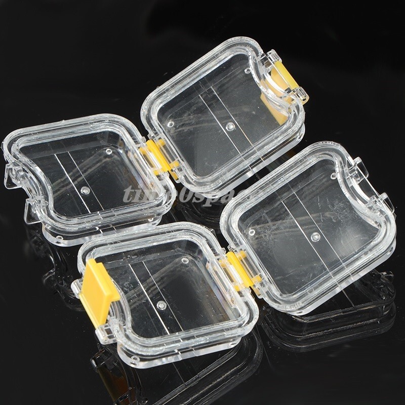 20Pcs Dental Box Jewelry Storage Boxes Hinged Display Clear Membrane Case Small