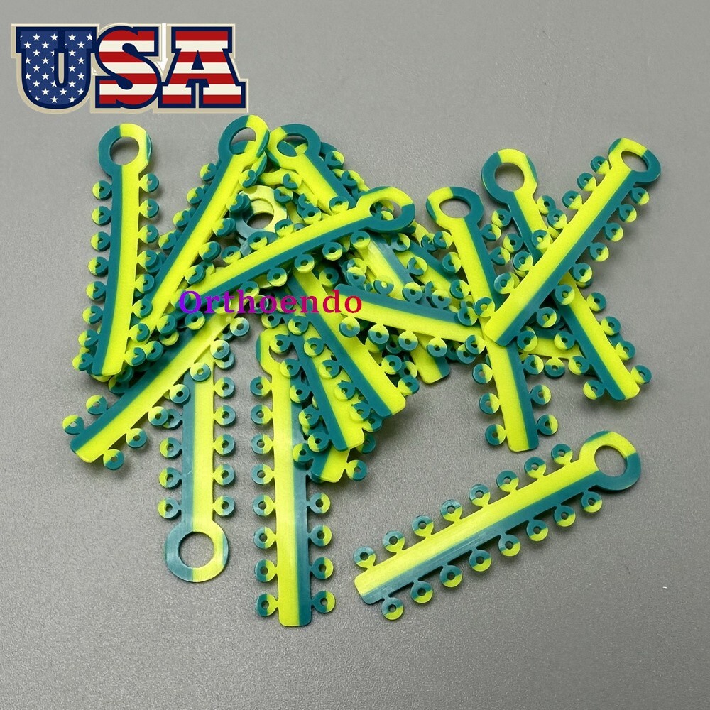 1 Bag Dental Orthodontic Elastic Ligature Ties Rubber Bands Single/Double Colors