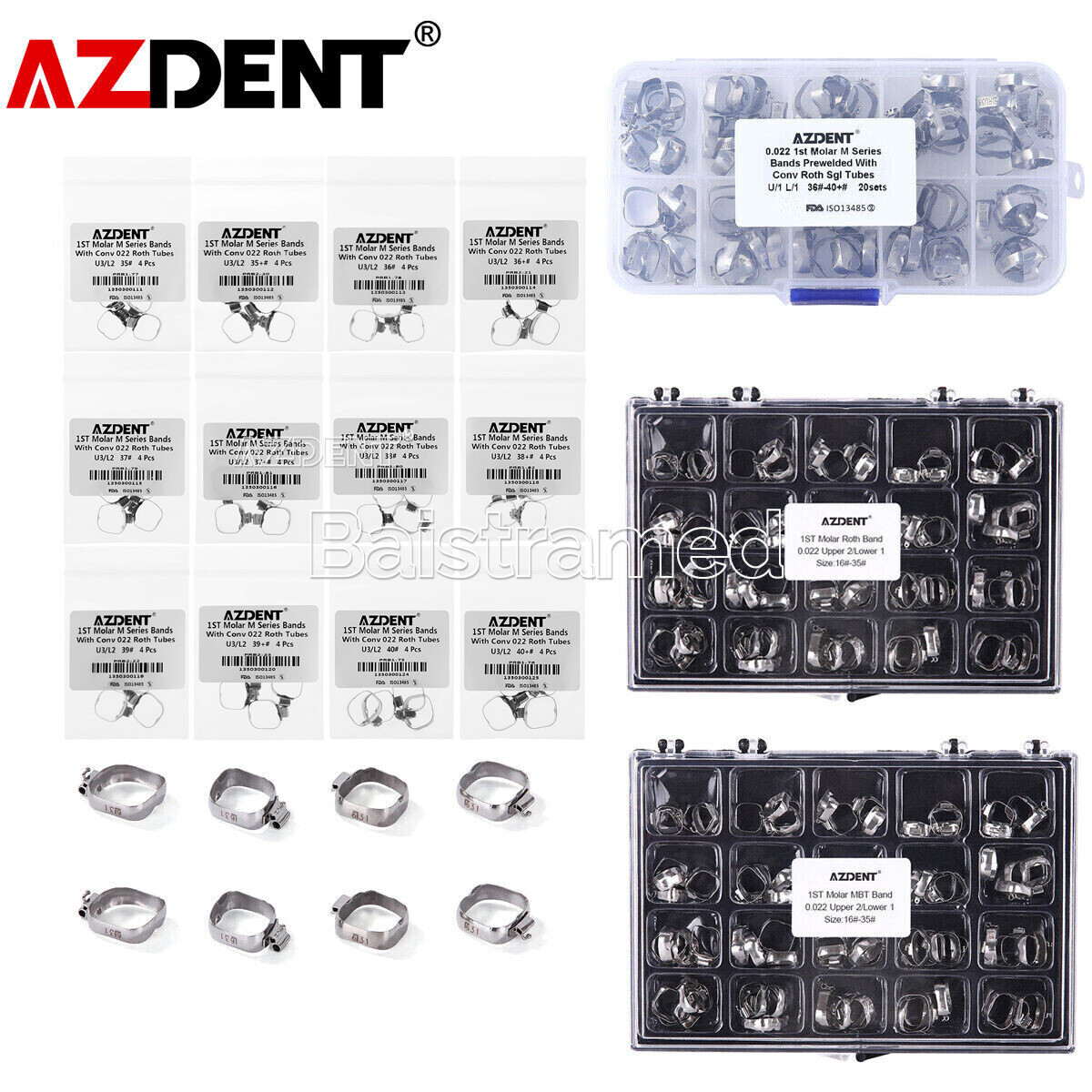 Dental Orthodontic Bands Buccal Tube 1st Molar MBT/Roth.022 Convertible/Non-Con