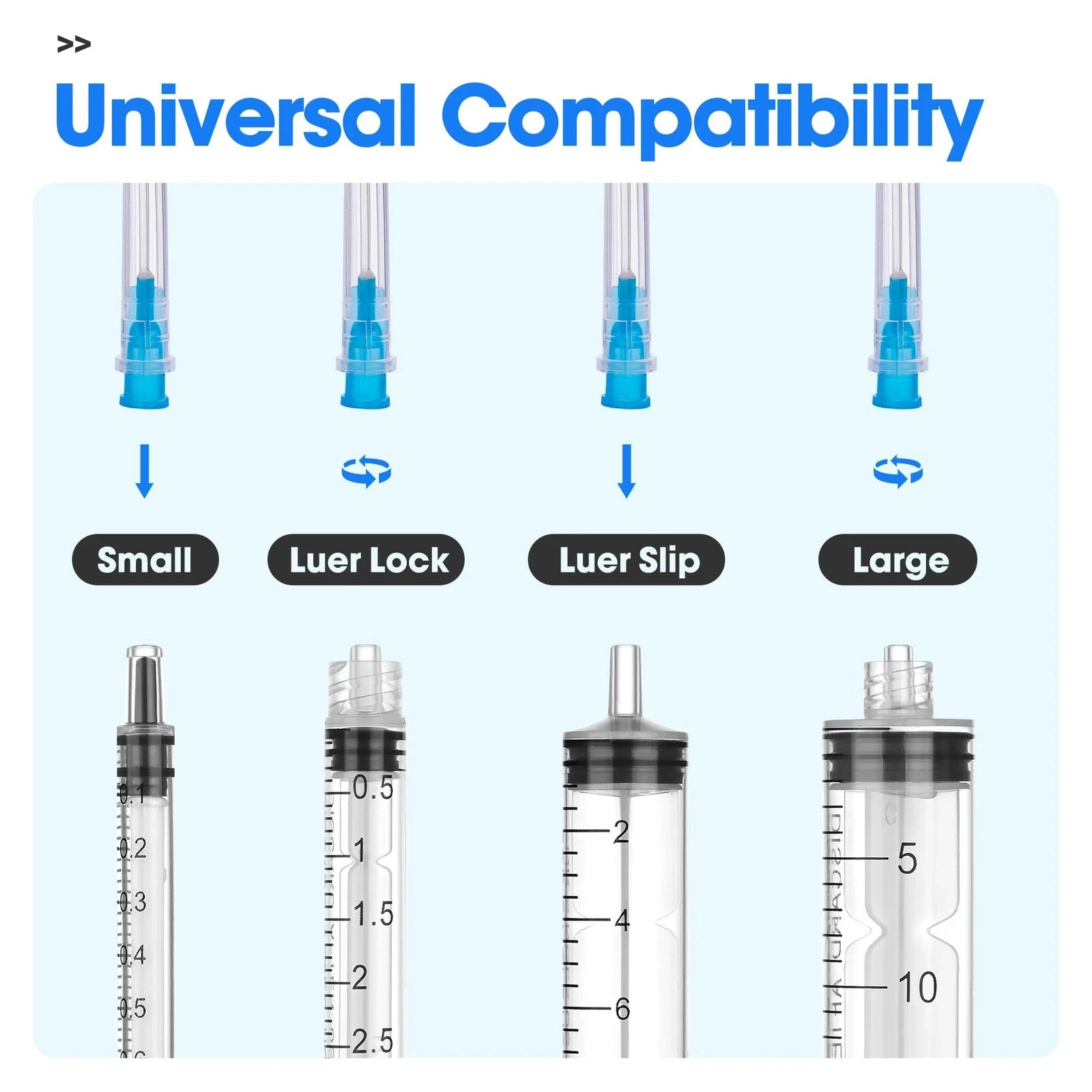 1.5 inch 22G Disposable Lab Dispensing Needles Pack of 100 Individual Sterile
