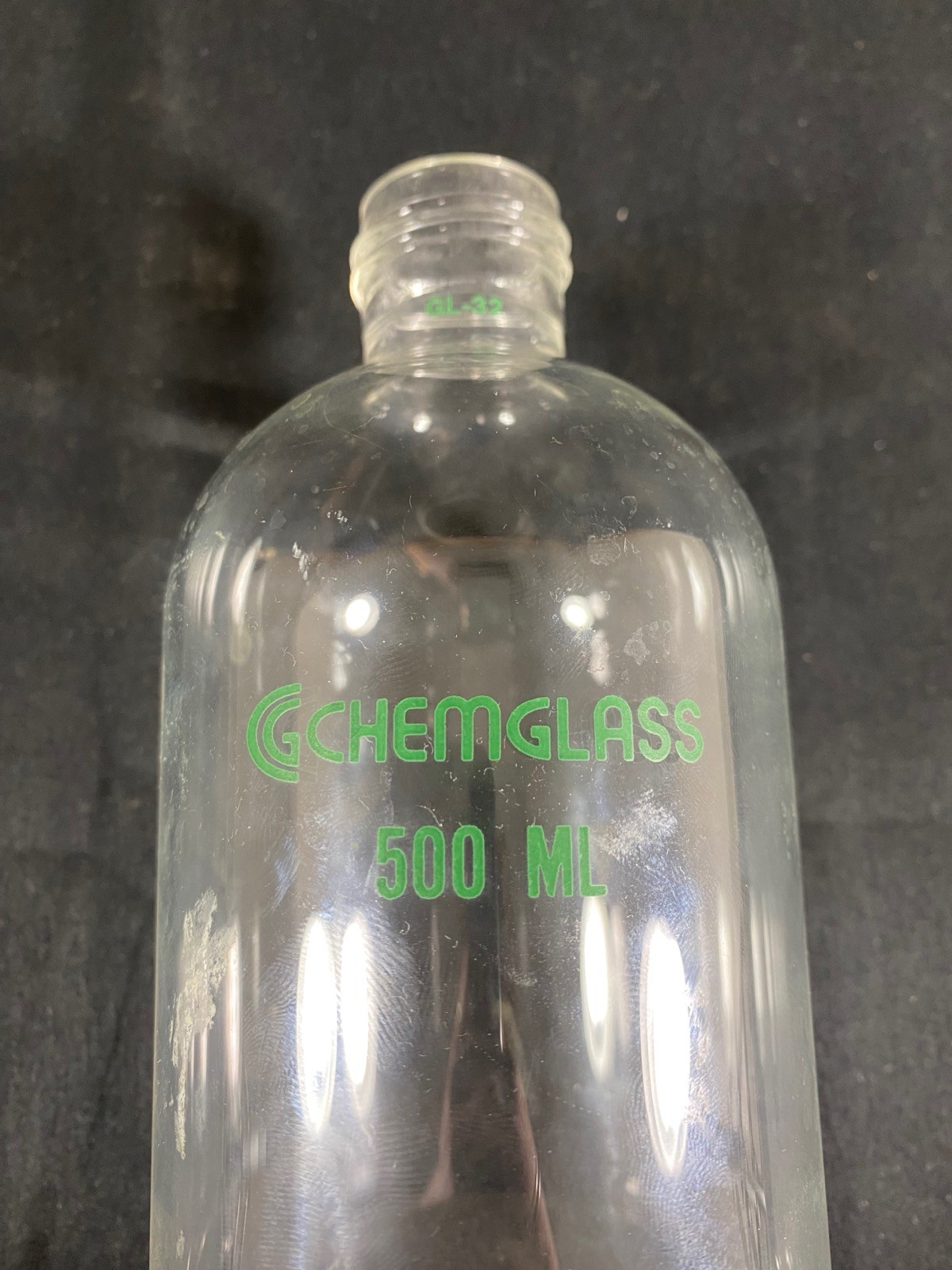 CHEMGLASS Glass 500mL Solid Phase Peptide Synthesis Vessel GL-32 Cap CG-1866-06