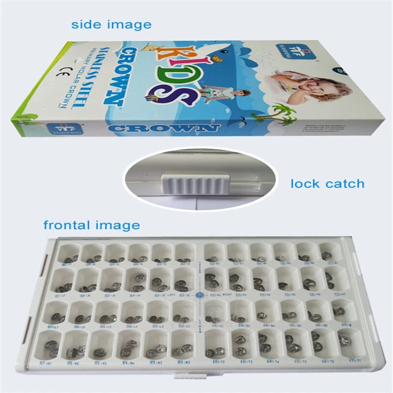 48 Dental Kids Primary Molar Crowns Stainless Steel Pediatric crown 48 Sizes USA