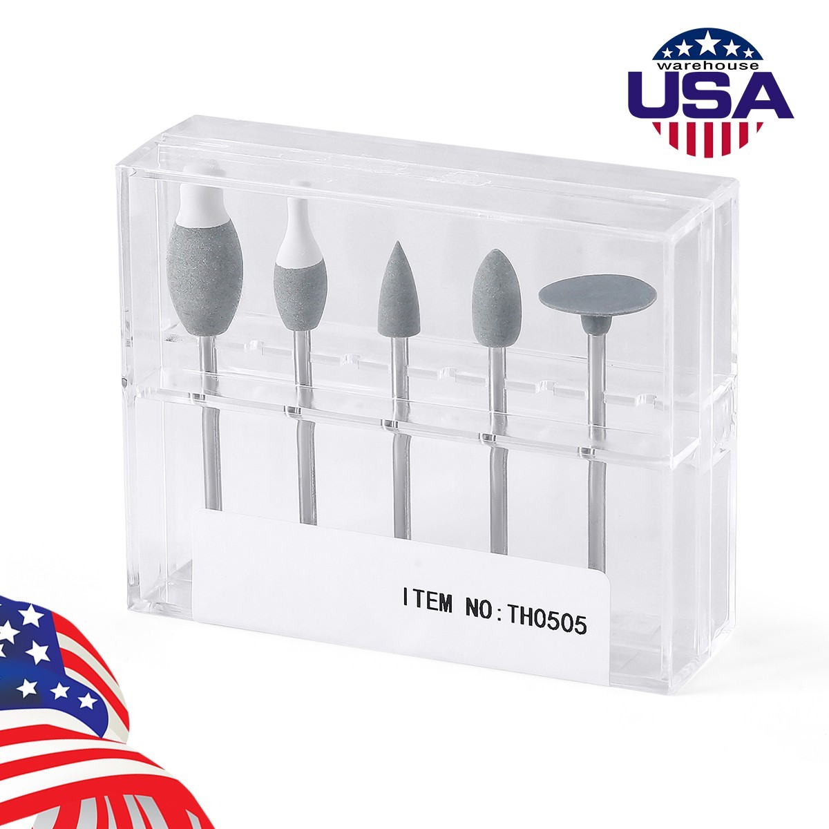 5pcs Dental Zirconia Silicone Polishing Morphology Wheel Trimming Kit HP2.35mm