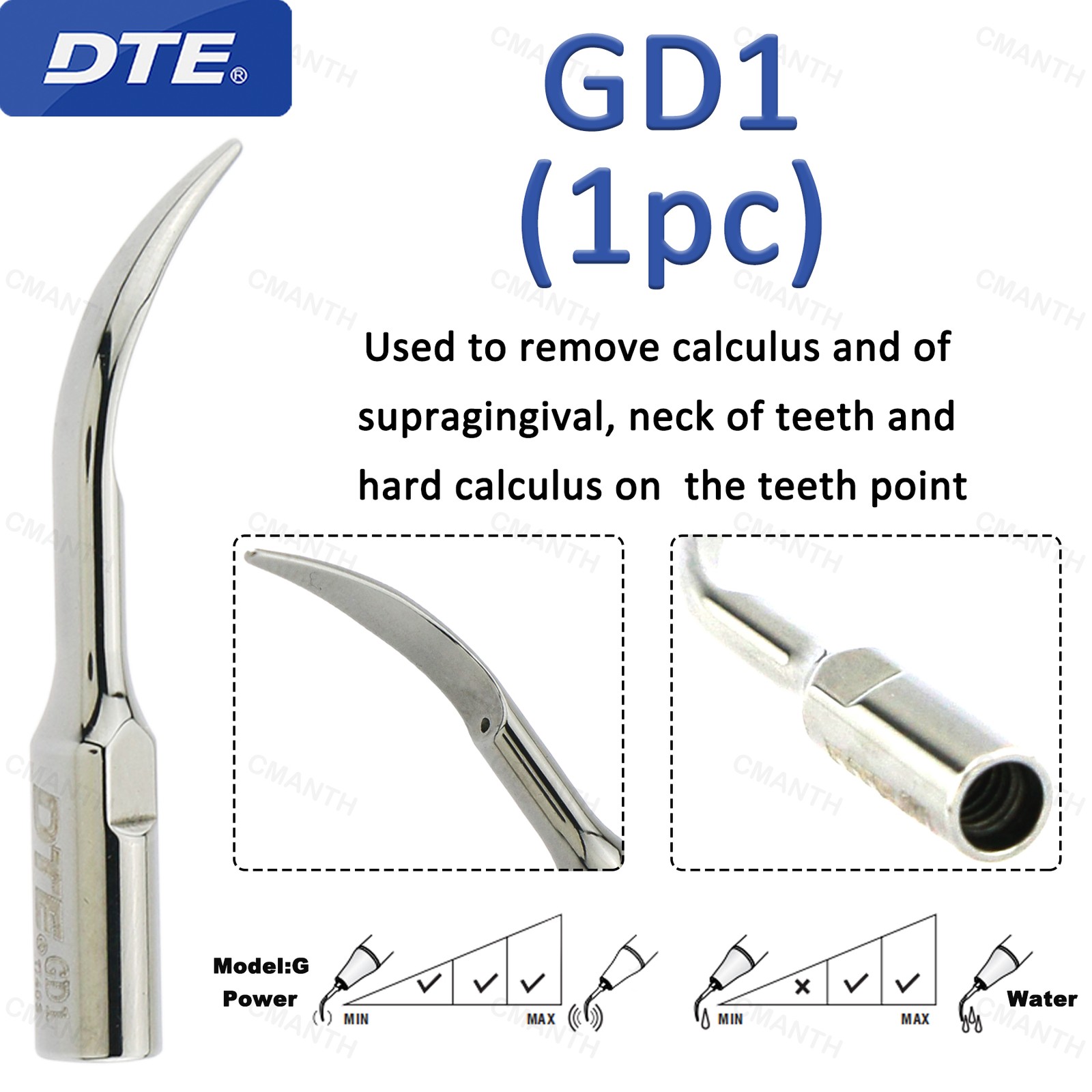 Woodpecker DTE Dental Ultrasonic Scaler Tips GD-Series Fit SATELEC ACTEON NSK