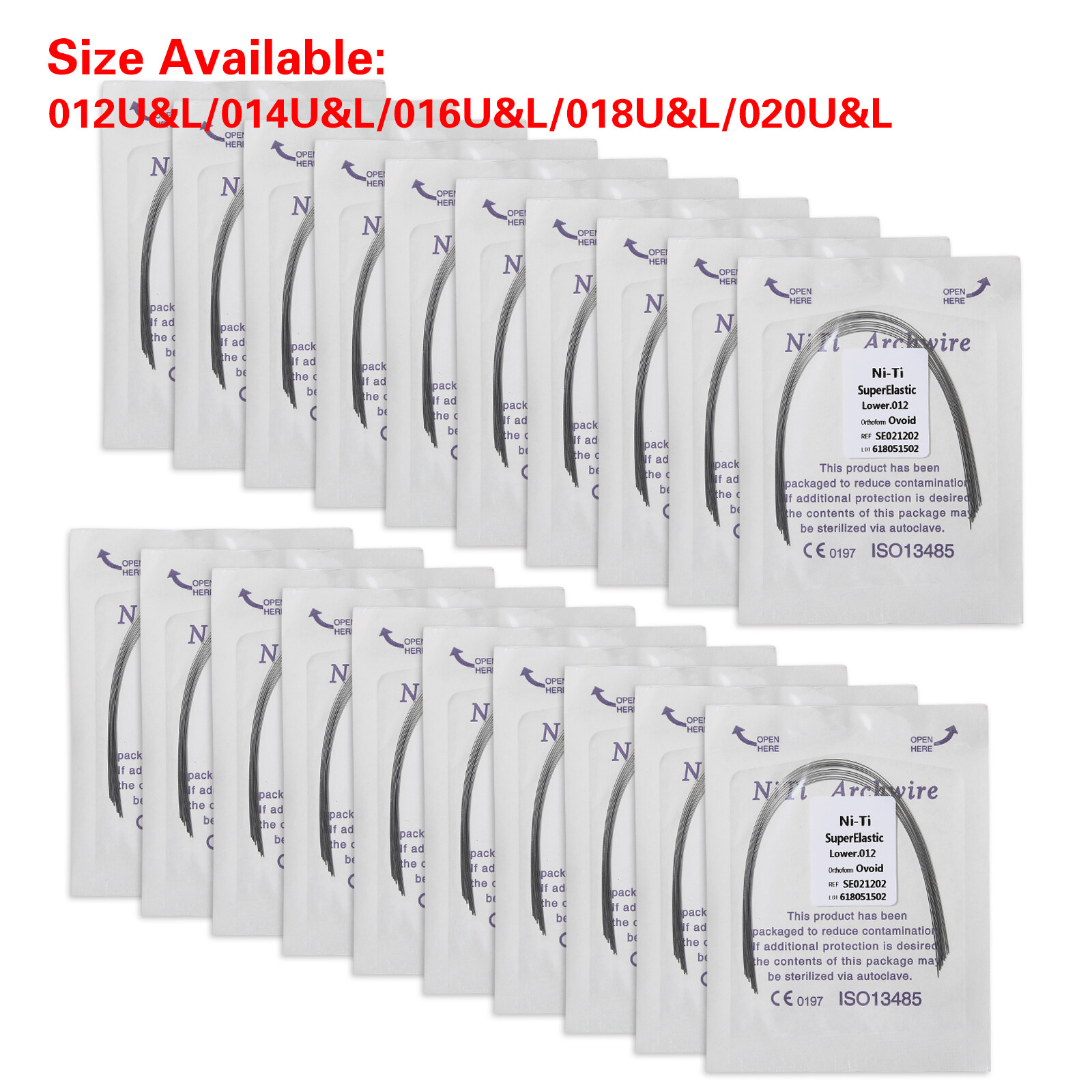 1-200 packs Dental Orthodontic Arch Wire Niti Super Elastic Round Ovoid Form MD