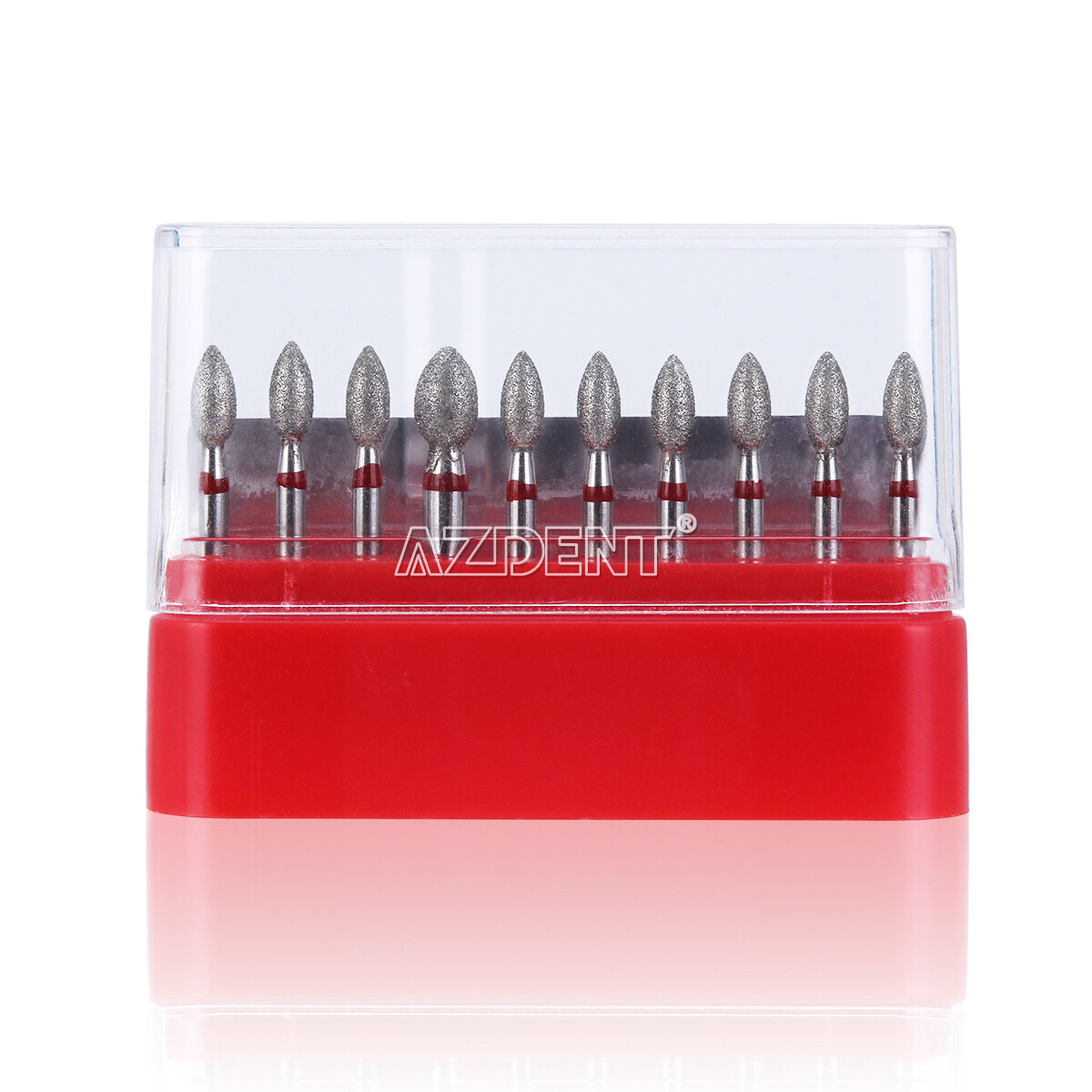 AZDENT Dental Dimond Burs Football #368-023F Fine Red 10Pcs/Pack