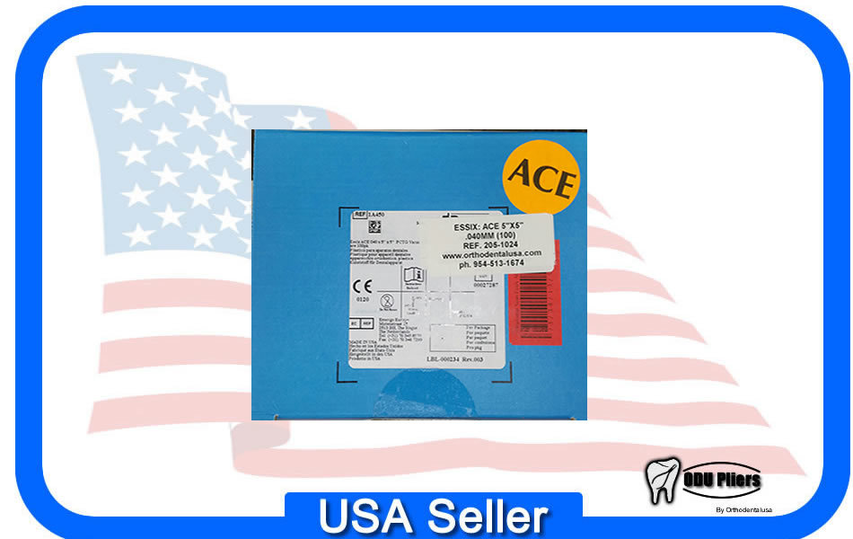 ESSIX ACE™ VACUUM FORMING SHEETS Retainer 5″X5″ .040″ BOX 100 pieces 205-1024