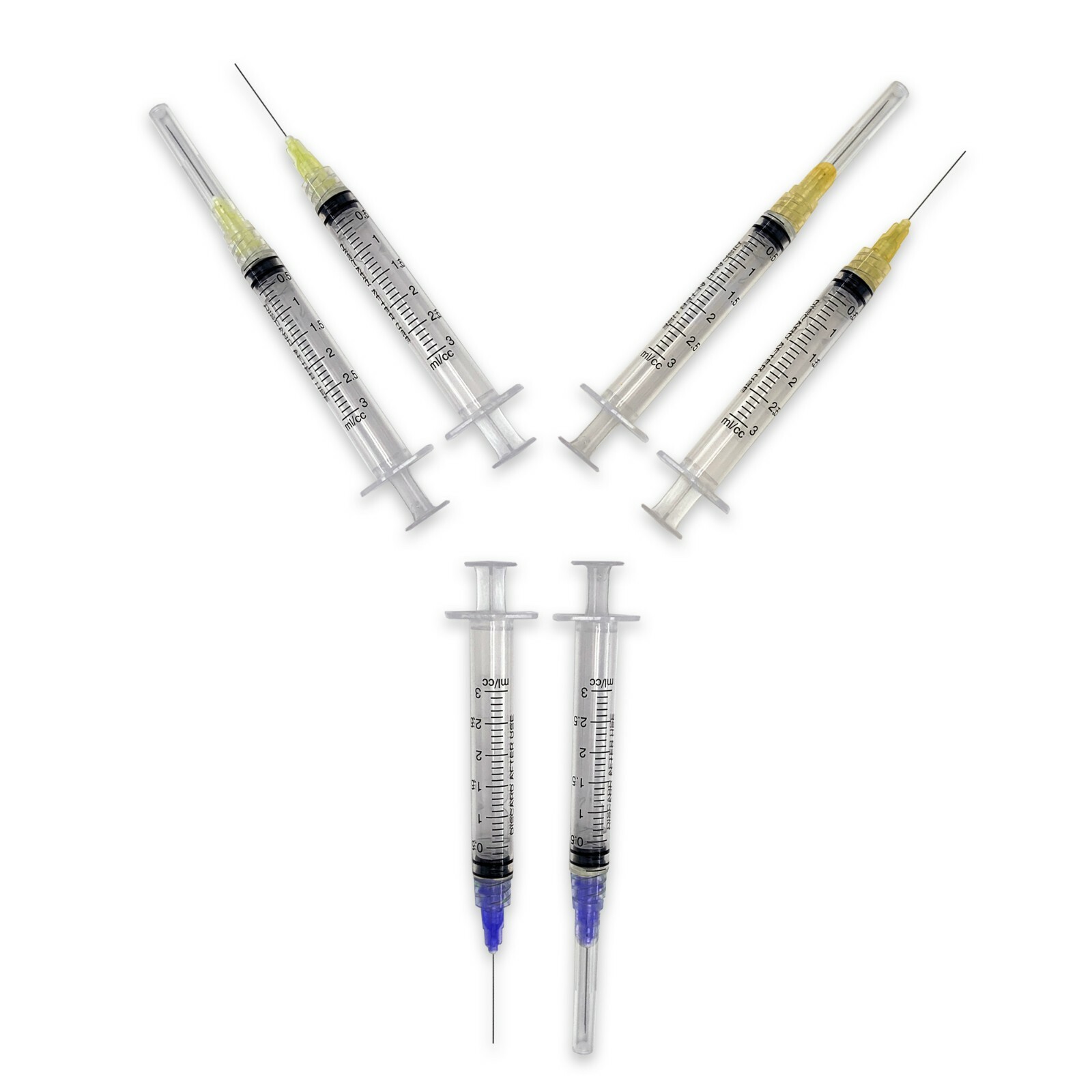 Dental Irrigation Syringes & Tips, 3 cc 30 Gauge – Purple, (Box of 100)
