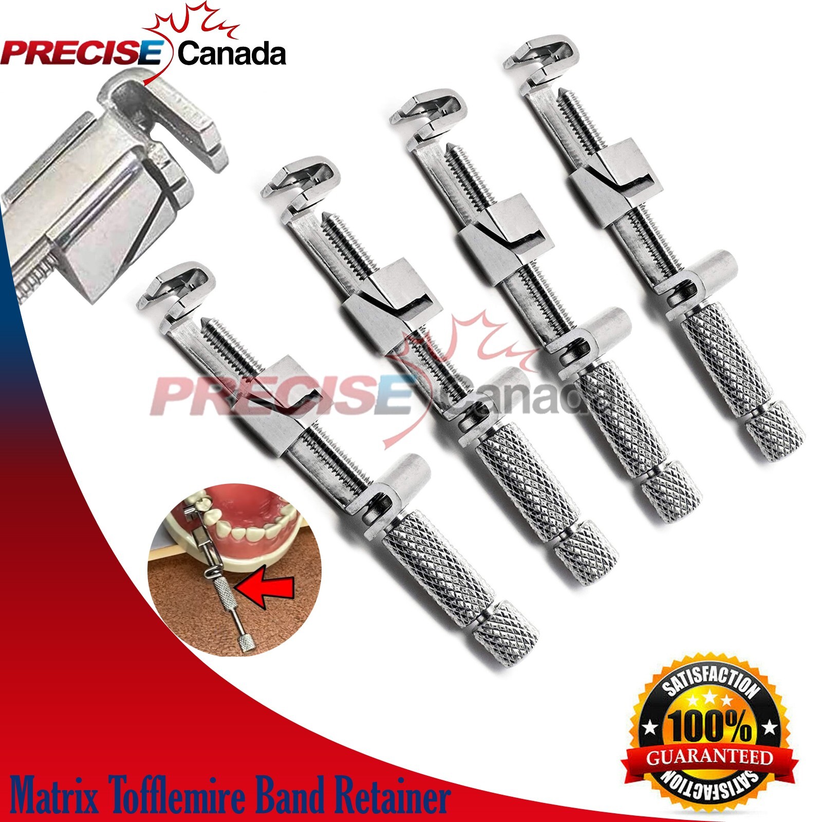 4 Pcs Universal Tofflemire Matrix Band Straight Retainer Clip Dental Instrument