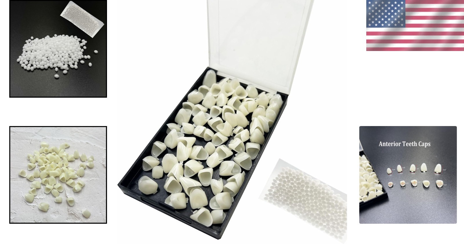 1 Box False Teeth Crown Repair Kit Dental Anterior Veneers Fake Tooth Cap Crown
