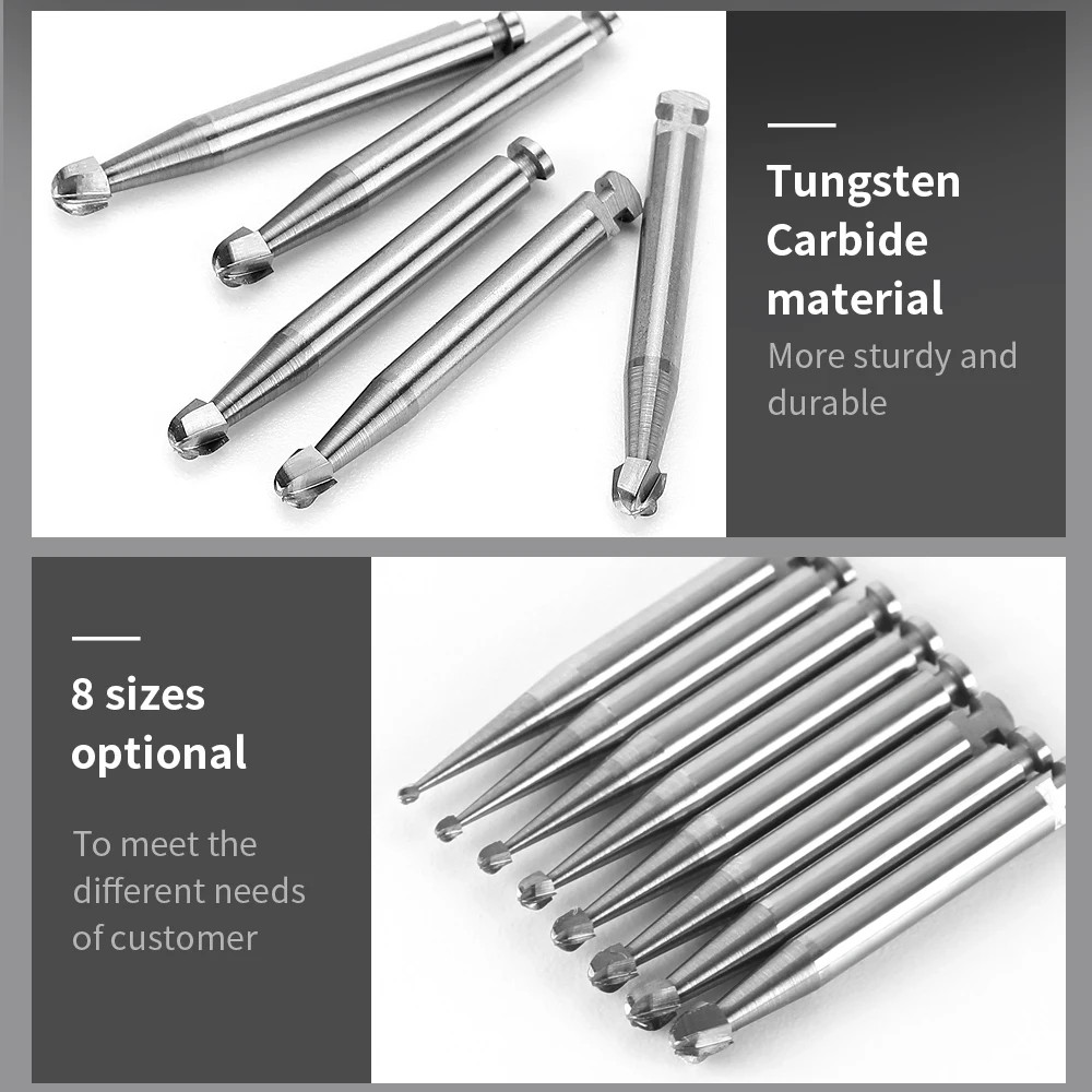 1Box(5Pcs/Box) round RA Tungsten Carbide Burs for Low Speed Right Angle Handpie