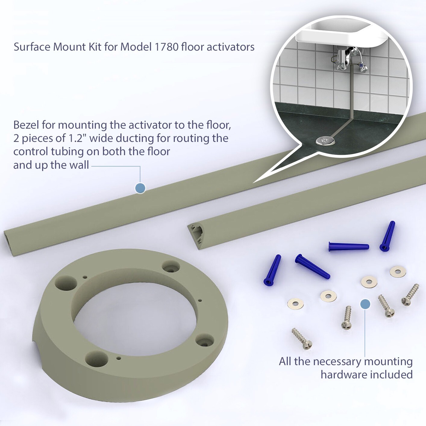 Tapmaster Surface Floor Faucet Foot Activator Mounting Kit 8030 for Model 1780