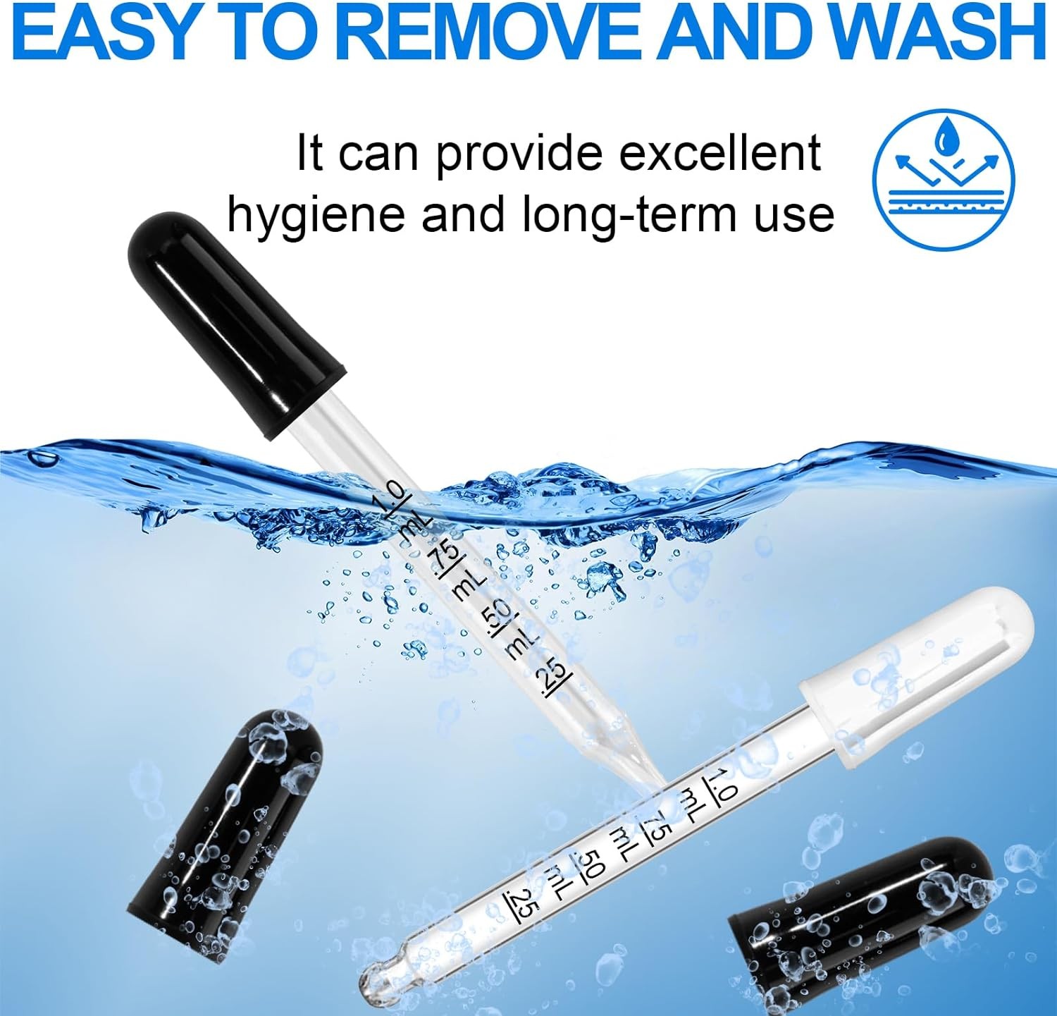 10Pcs Eye Dropper 1ml Glass Pipette for Oils Medicine Crafts Essential Food(1ml)
