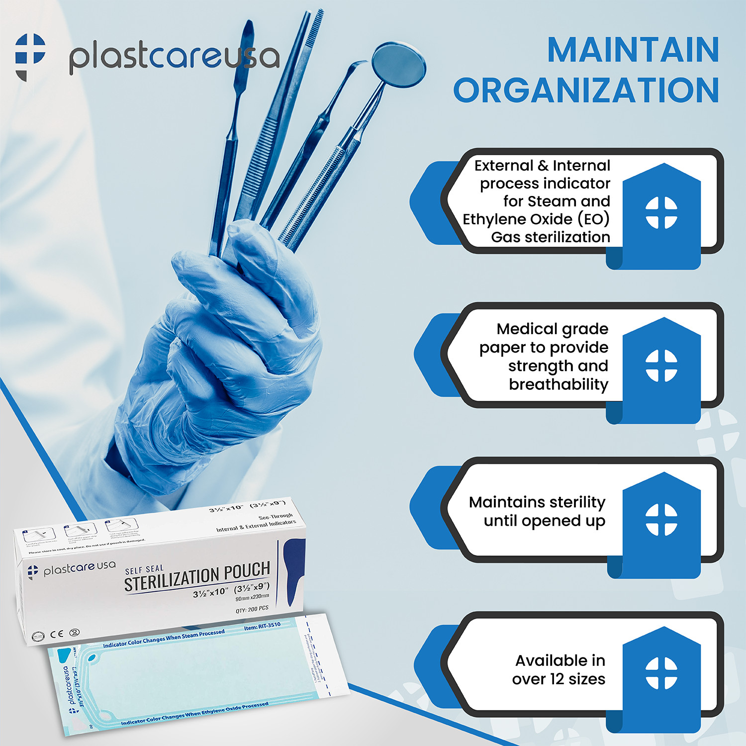 Self Sterilization Pouches Pouch Autoclave, Sterilizer Bags Dental Tattoo Nail