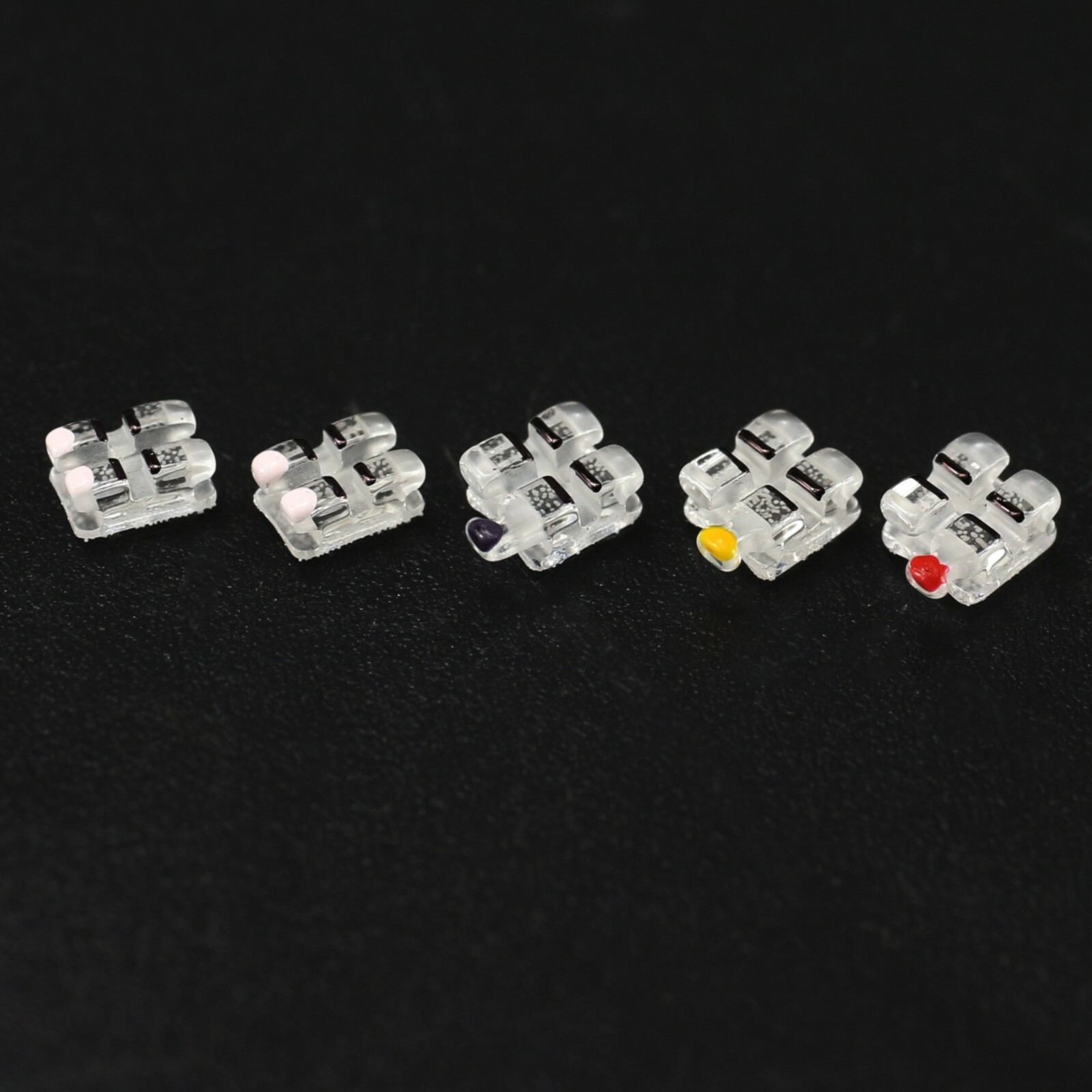 Dental Orthodontic Sapphire Crystal Bracket Braces Roth MBT 022 345 Hooks 5-5