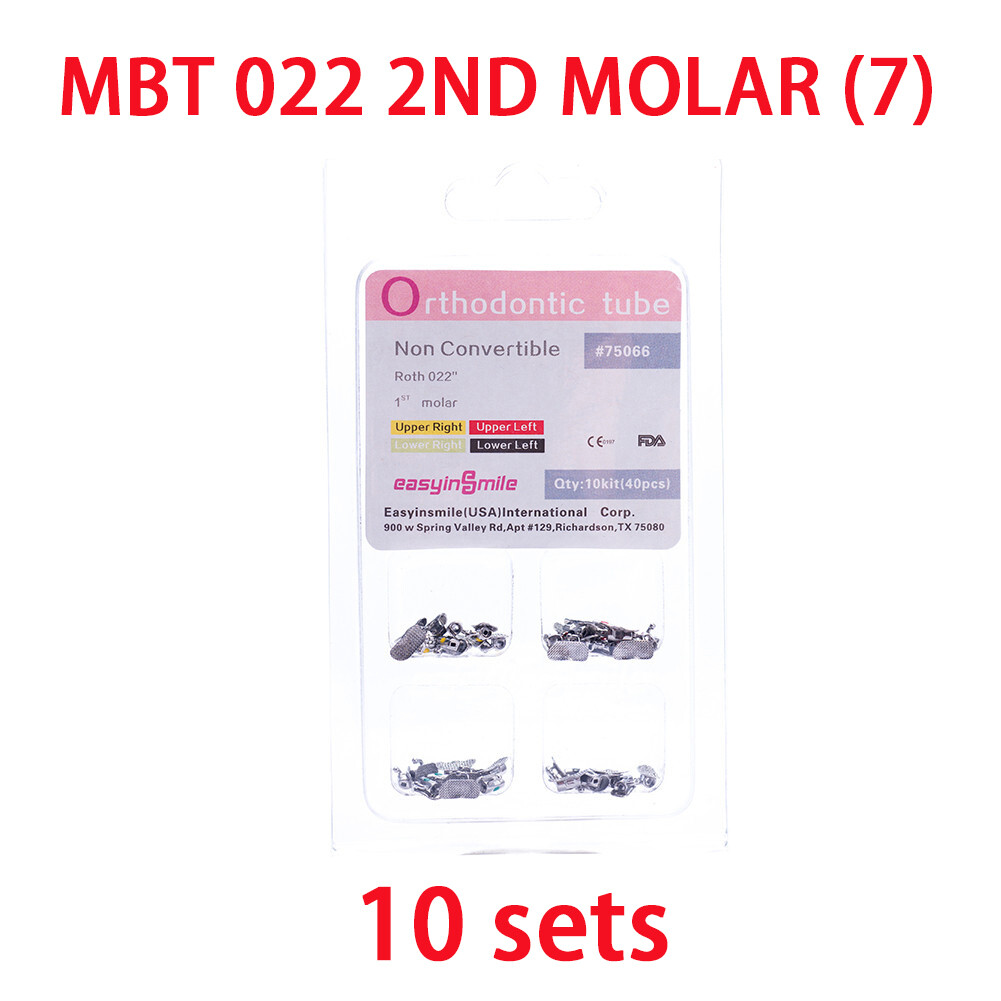 40Pc Dental Orthodontic Buccal Molar Tubes 1ST/2ND Brackets Roth/MBT 022 Non-con