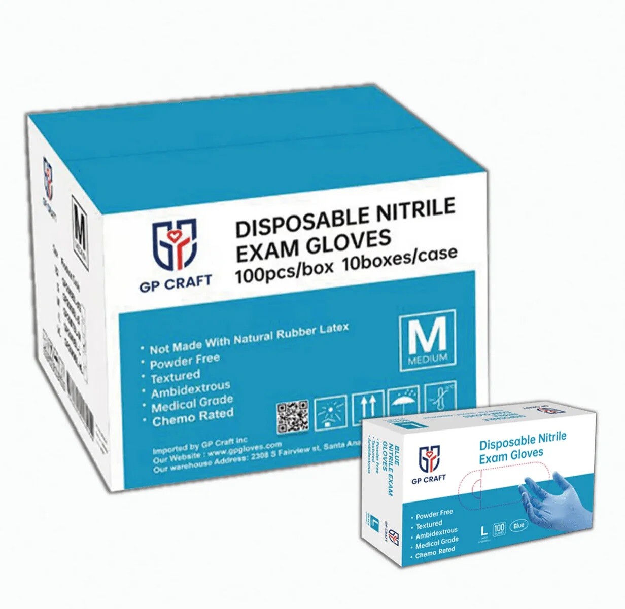 1000pcs 4 Mil Medical Exam Grade Nitrile Disposable Glove S/M/L/XL Size Gloves