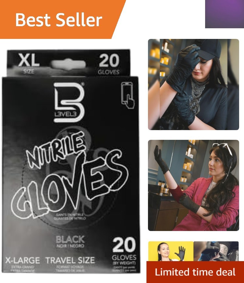 Ambidextrous Level 3 Nitrile Gloves – Professional Disposable for Sensitive Skin