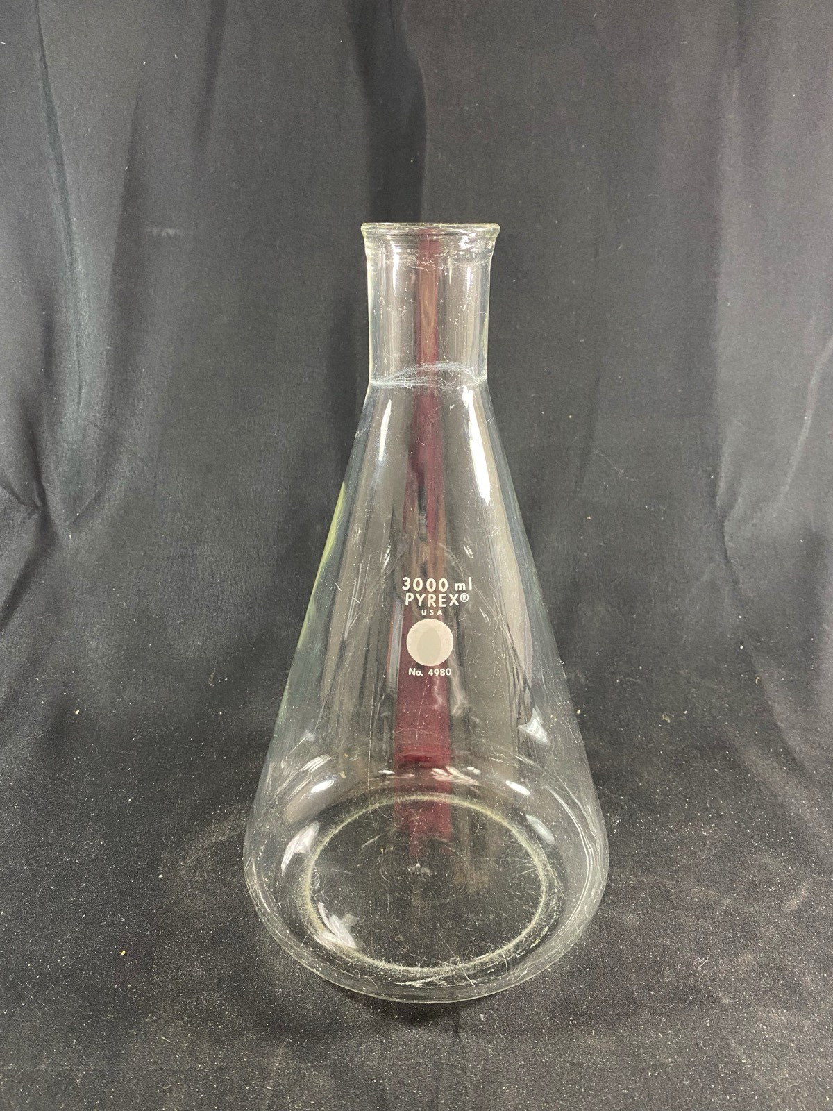 PYREX 3000mL Narrow Mouth Erlenmeyer Filtering Flask Heavy Duty Rim 4980-3L
