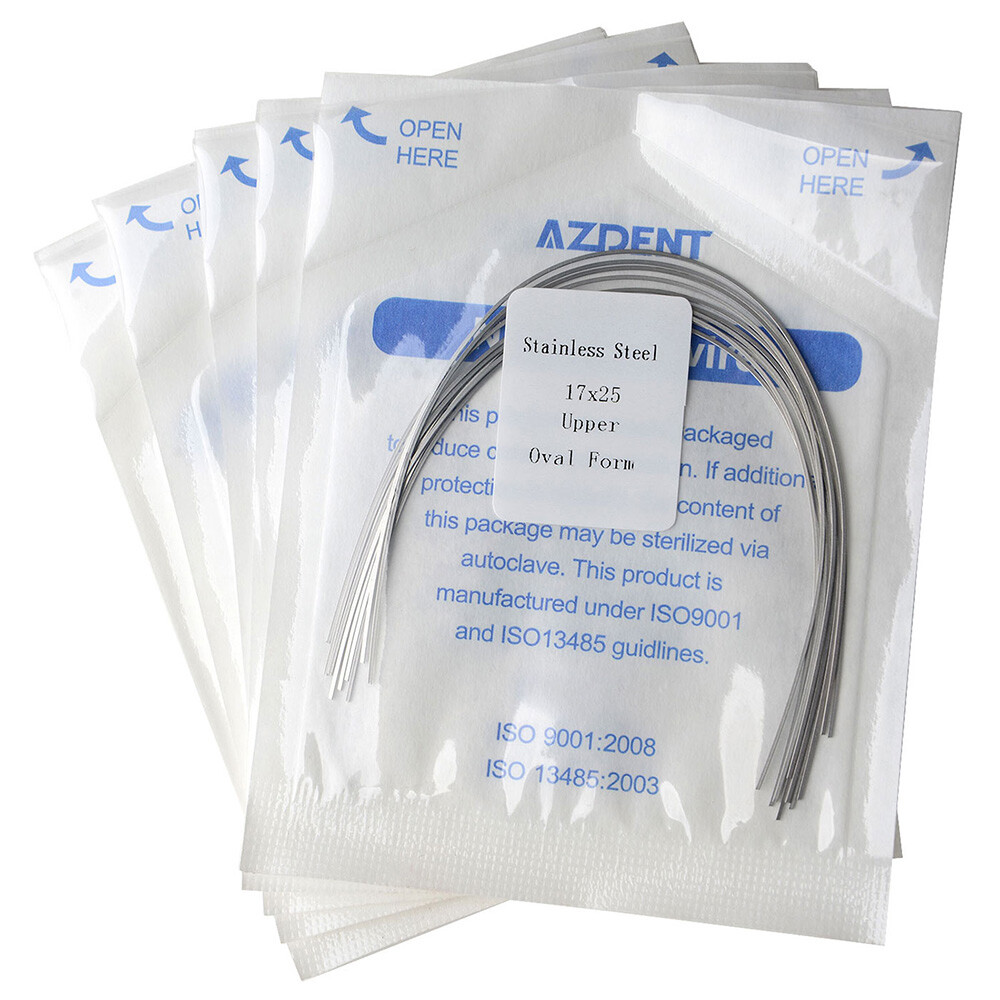 AZDENT Dental Orthodontic Stainless Steel Arch Wire Rectangular 10pcs/pack