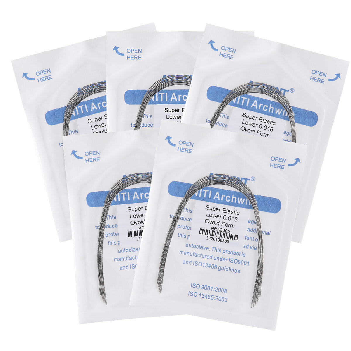 AZDENT Dental Orthodontic Arch Wire Super Elastic Niti Ovoid Form Round All Size