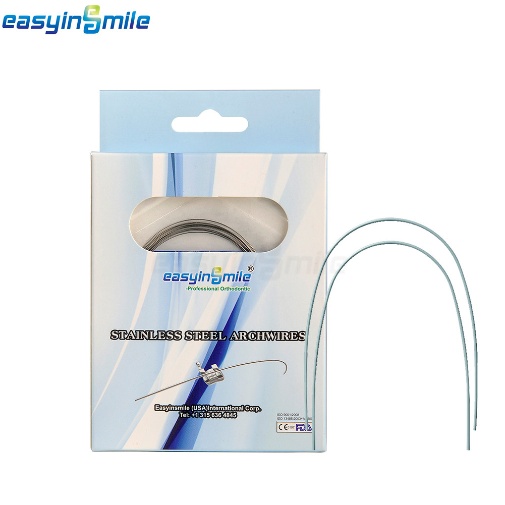10Packs Dental Orthodontic Stainless Steel Rectangular Arch Wire Natural Round