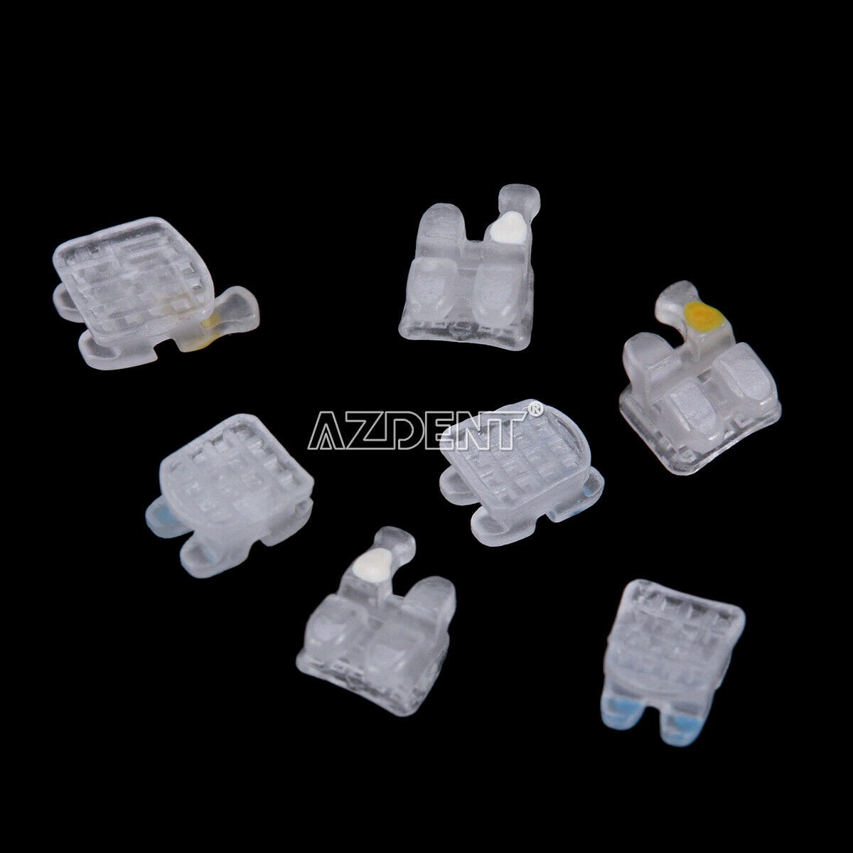 AZDENT Dental Orthodontics Ceramic Brackets 5*5 MBT / Roth.022 Hooks 3-4-5